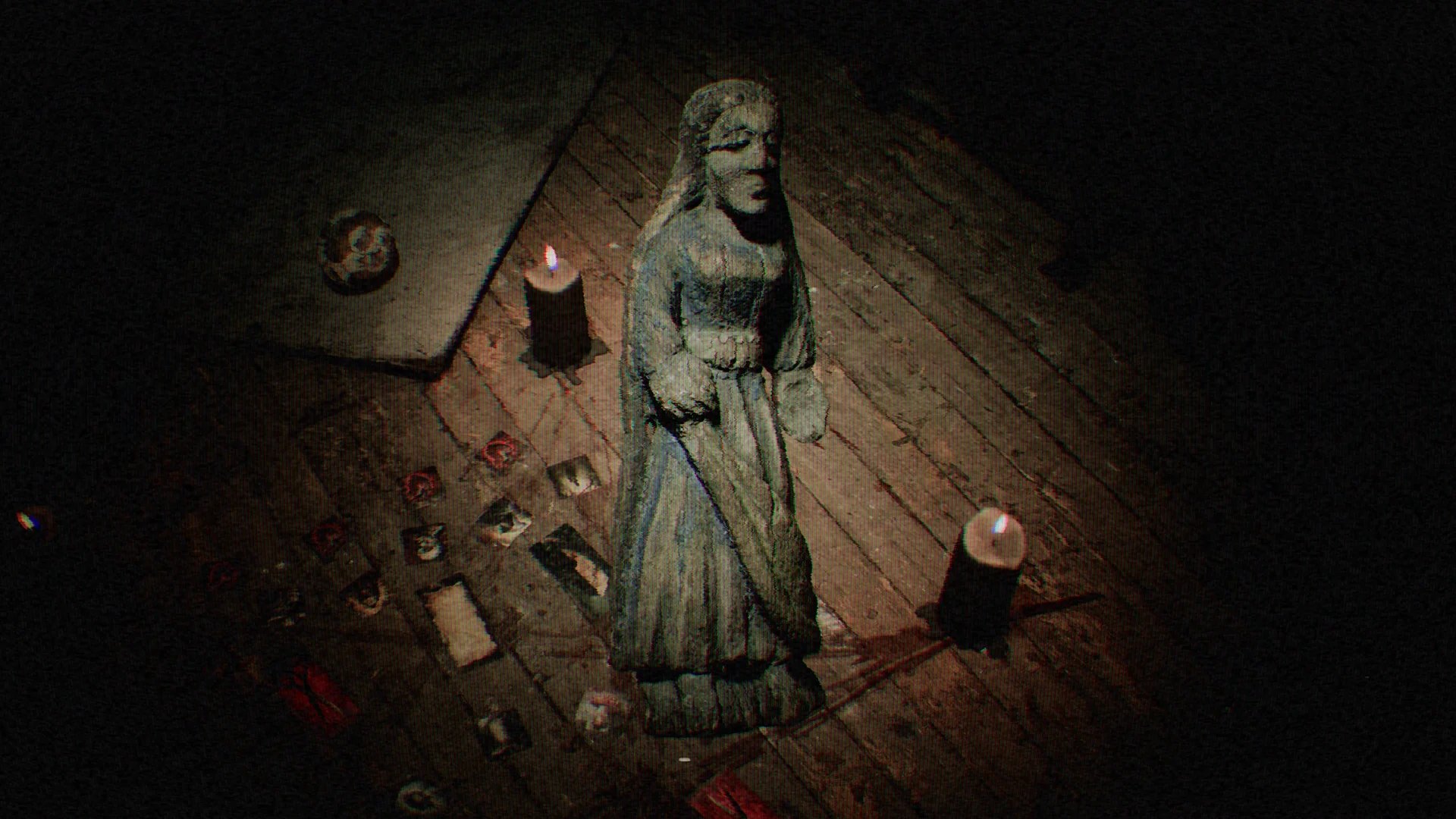 Wooden Statue in Ritual Circle